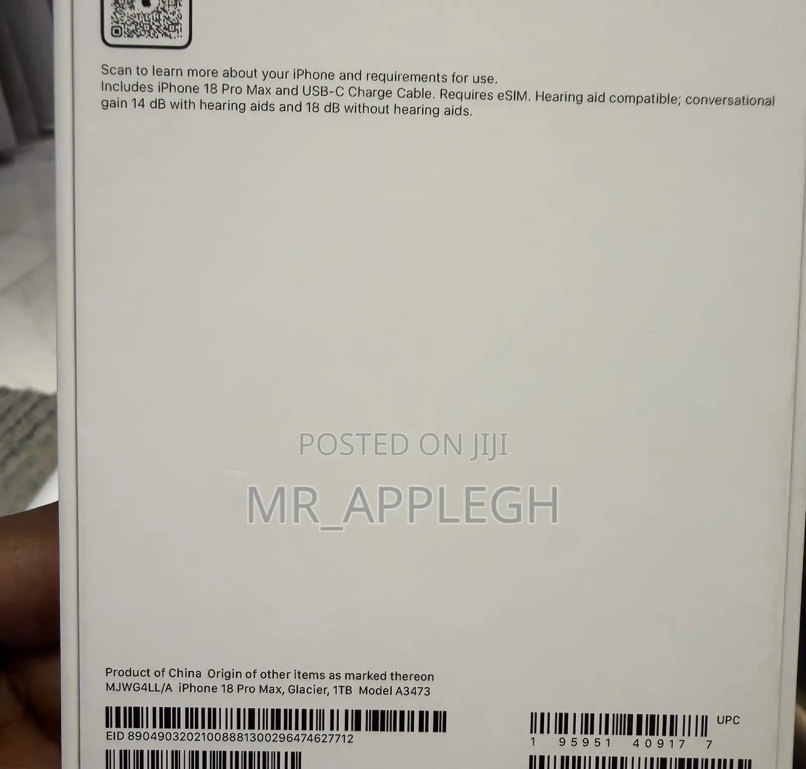 New Apple iPhone 18 Pro Max 1 TB Blue