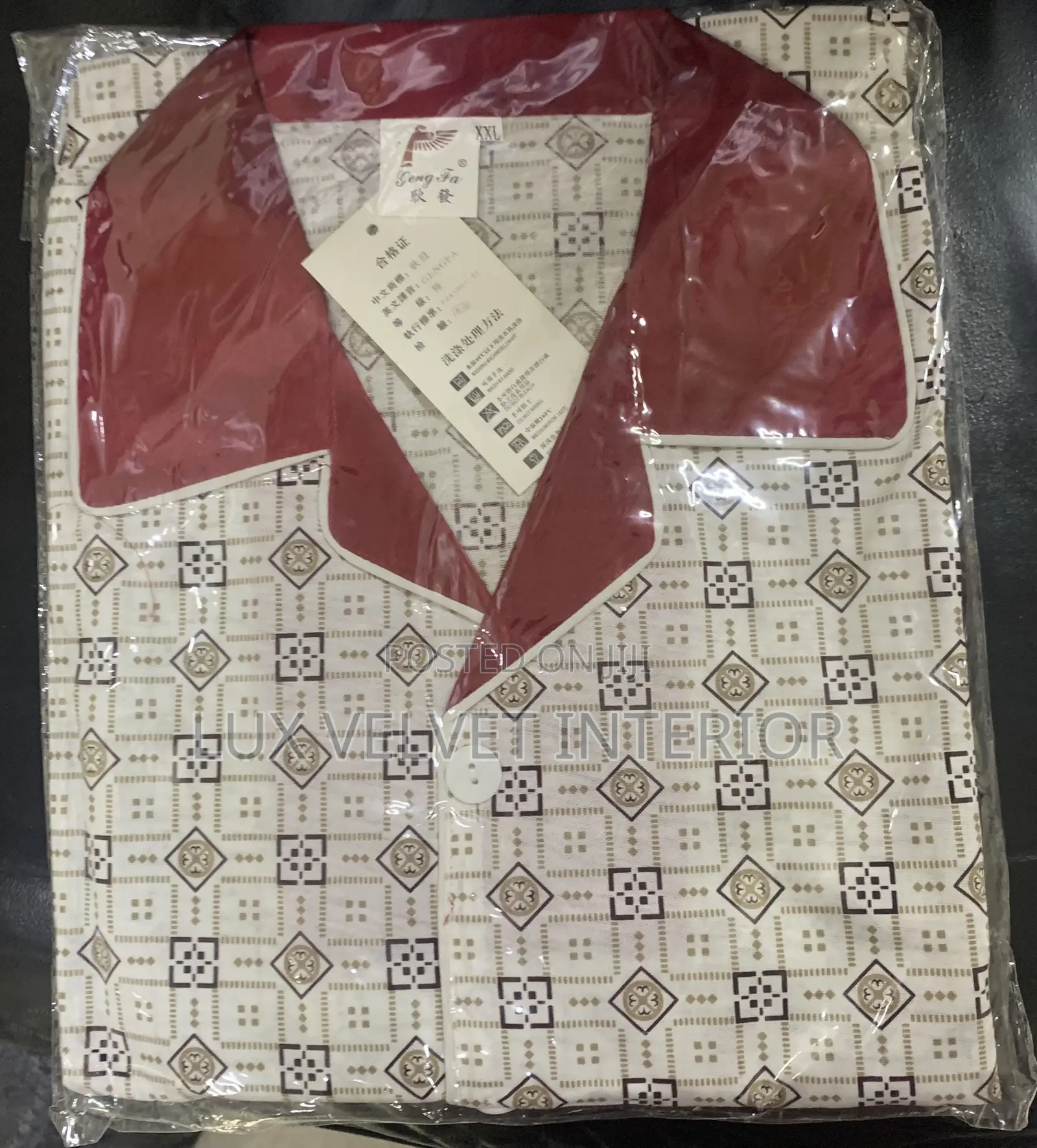 Quality Cotton Pyjamas - 2 PCS - Red & Grey Design