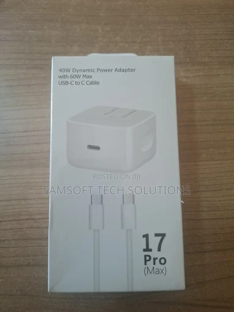 40W Dynamic Power Adapter With 60W Max USB-C to C Cable