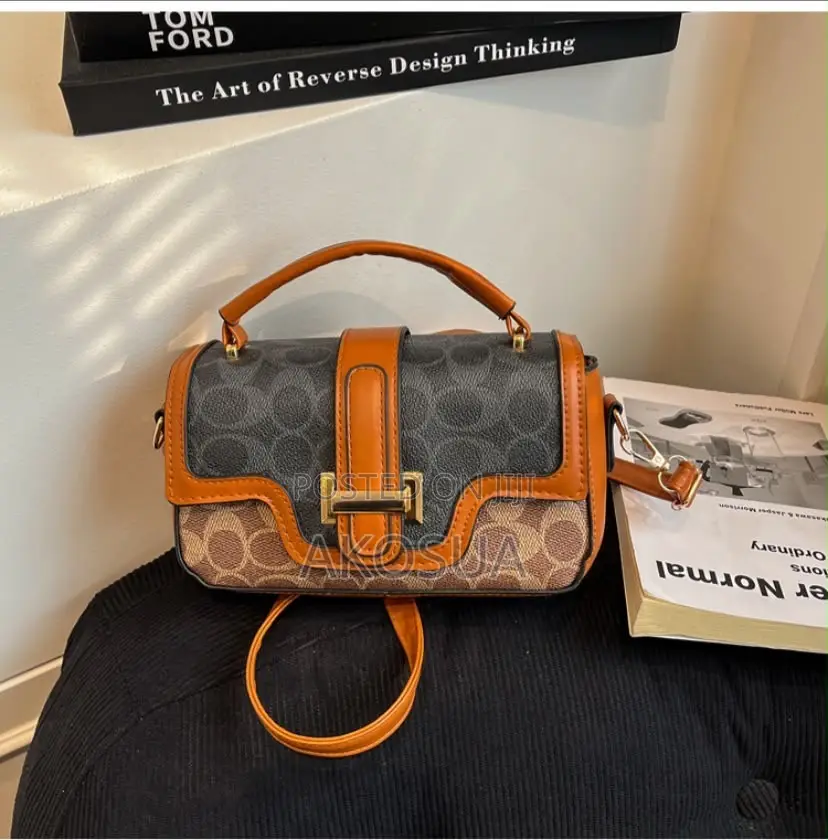 Trendy Mini Hand Tote Bag for Ladies - Brown