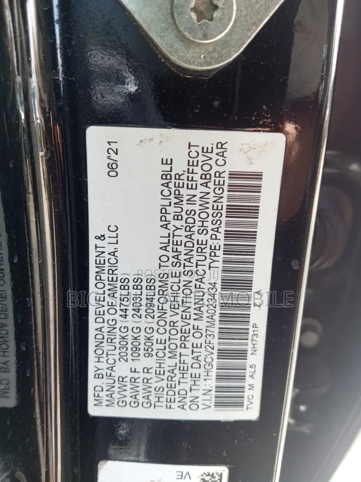 Honda Accord 2021 Black