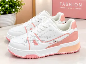 Stylish White & Pink Sneakers