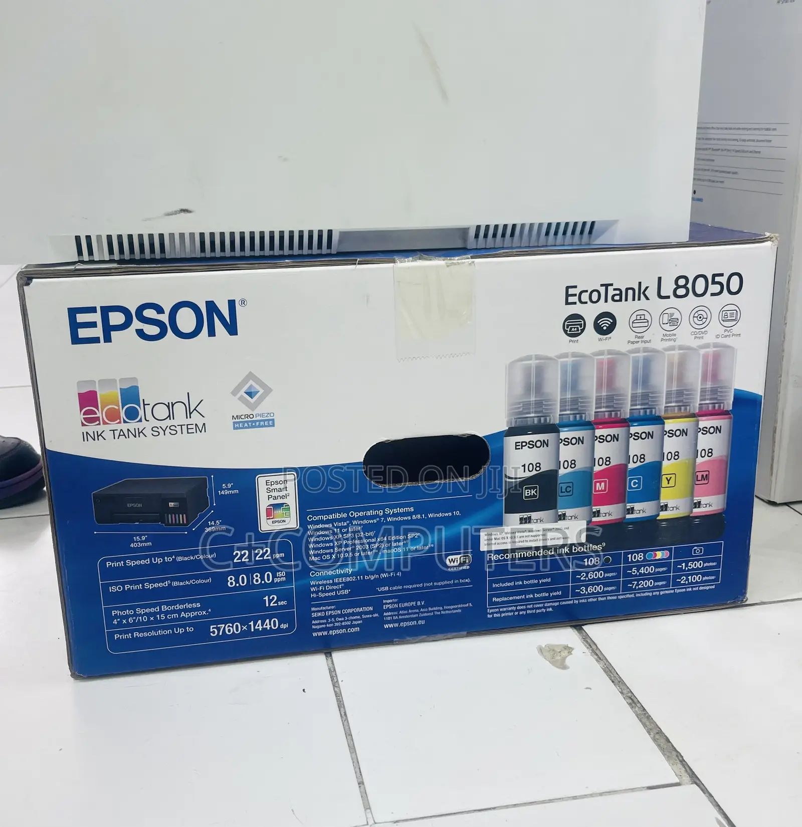Epson EcoTank L8050 A4 Printed 6 Colors