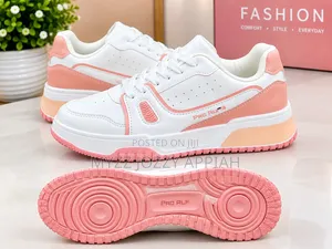 Stylish White & Pink Sneakers