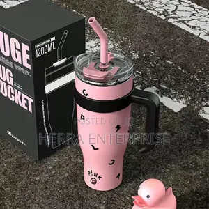 1200ml Huge Bucket "Pink" Double-Wall Insulated Tumbler