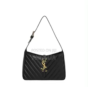 Black Quality Shoulder Bag With Gold Chain- Designer Inspired