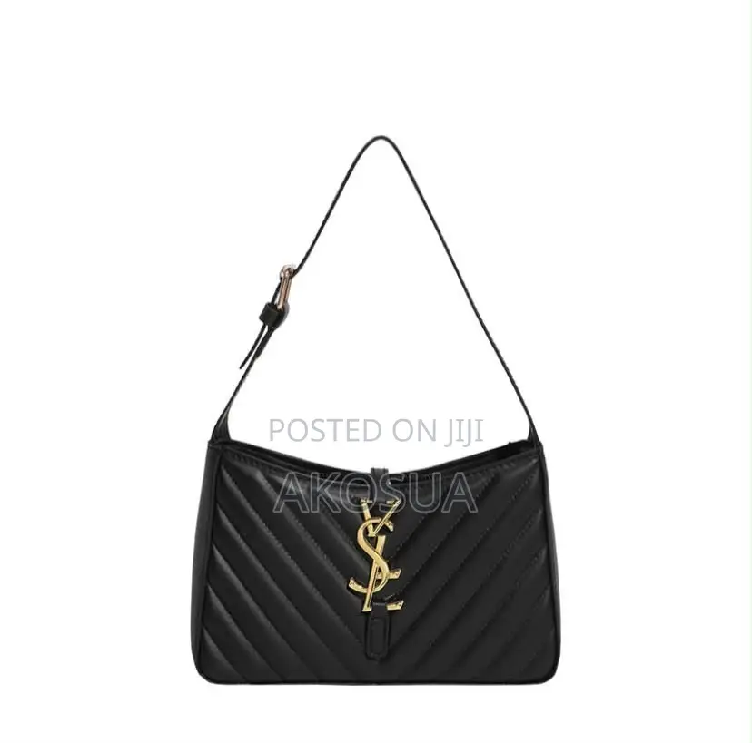 Black Quality Shoulder Bag With Gold Chain- Designer Inspired