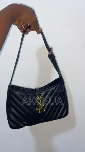 Black Quality Shoulder Bag With Gold Chain- Designer Inspired