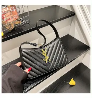 Black Quality Shoulder Bag With Gold Chain- Designer Inspired