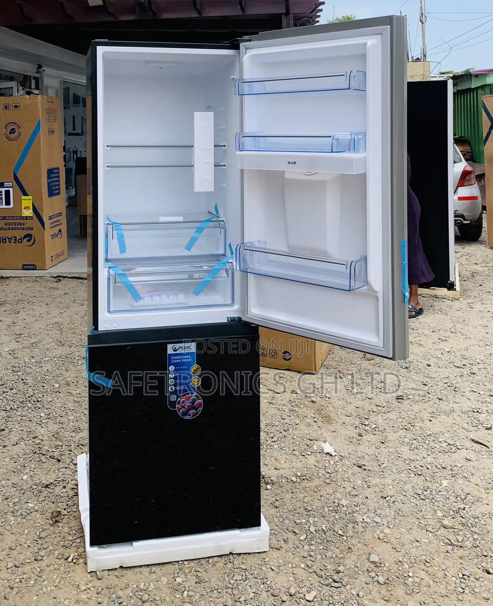Big Chilling Black 309L Pearl Bottom Mount Fridge