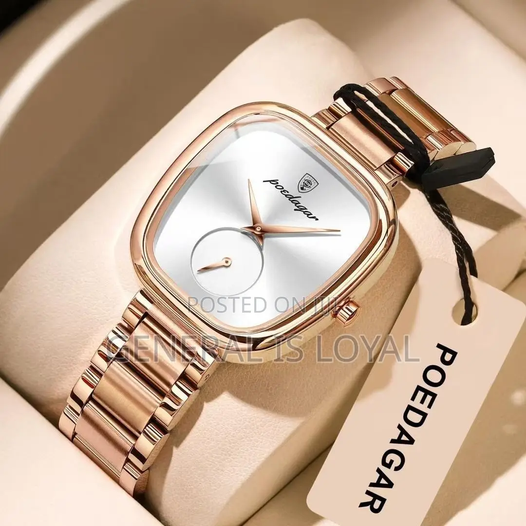 Poedagar Ladies Luxury Quartz Wristwatch in Silver Blue Dial