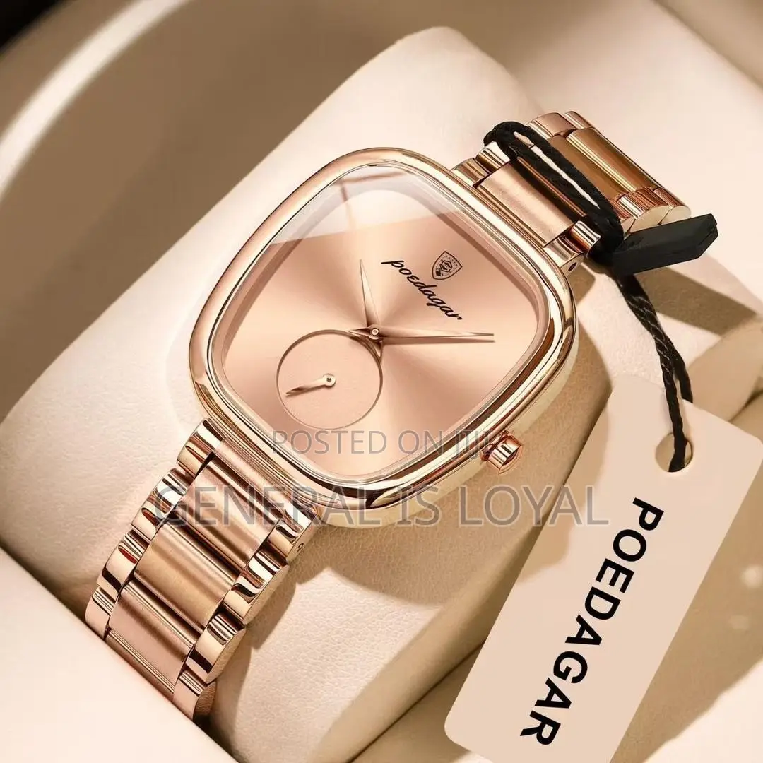 Poedagar Ladies Luxury Quartz Wristwatch in Silver Blue Dial