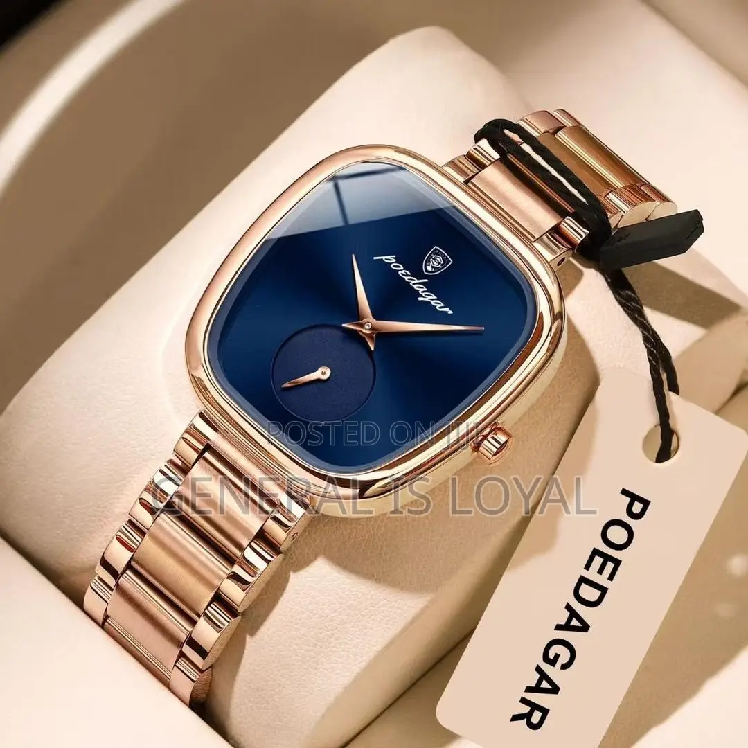 Poedagar Ladies Luxury Quartz Wristwatch in Silver Blue Dial