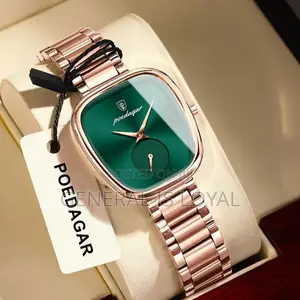 Poedagar Ladies Luxury Quartz Wristwatch in Silver Blue Dial