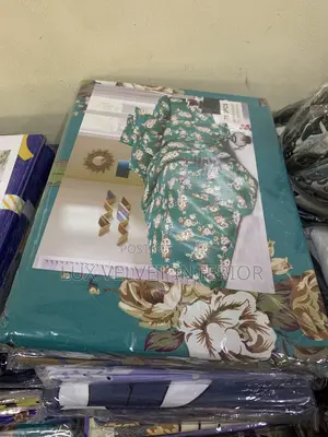 Teal Green Floral Bedsheet - Double Size - 3 PCS - Quality Cotton