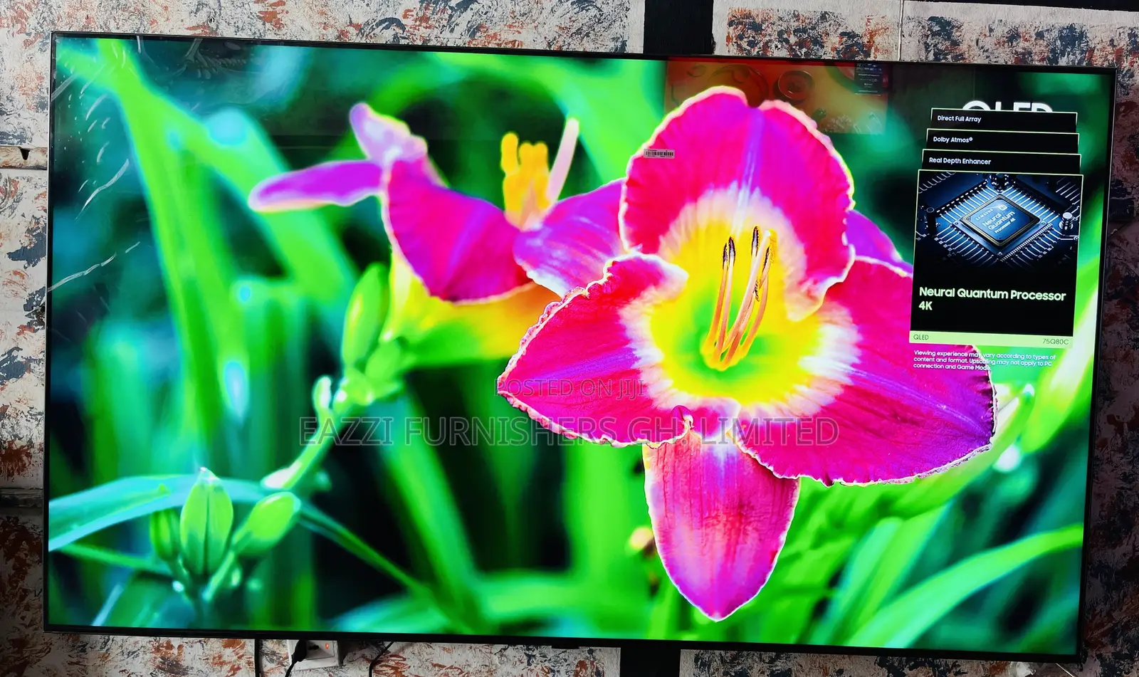 75” Inch Samsung QLED With Active 4k at 120 Hz Smart Satellite HDR Uk TV