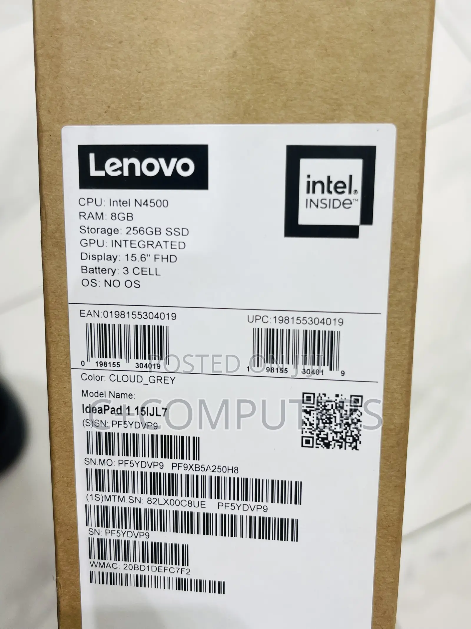 New Laptop Lenovo IdeaPad 1 8GB Intel Celeron SSD 256GB