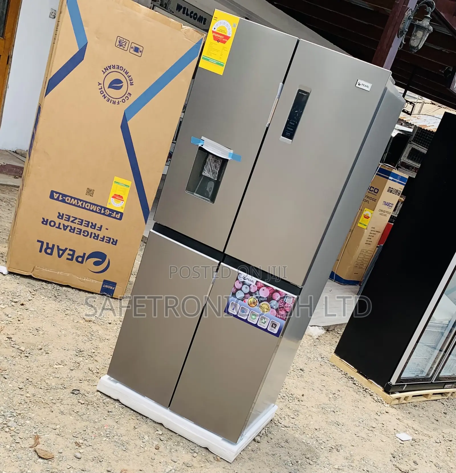 Pearl Cool Excellence 4 Doors 421L Grey Bottom Mount Fridge
