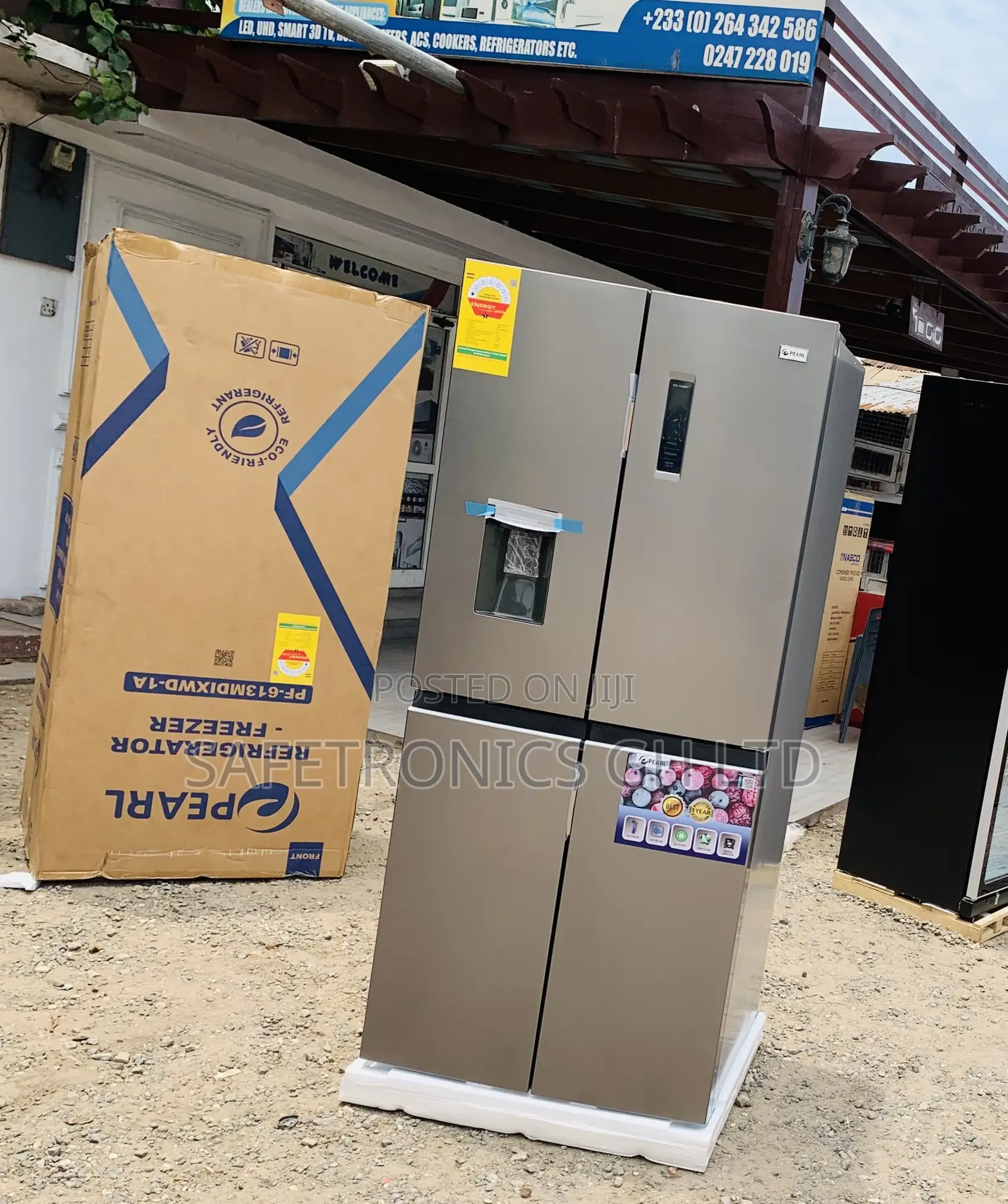Pearl Cool Excellence 4 Doors 421L Grey Bottom Mount Fridge