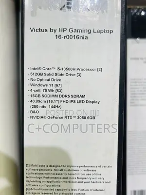 New Laptop HP Victus 16 16GB Intel Core i5 SSD 512GB