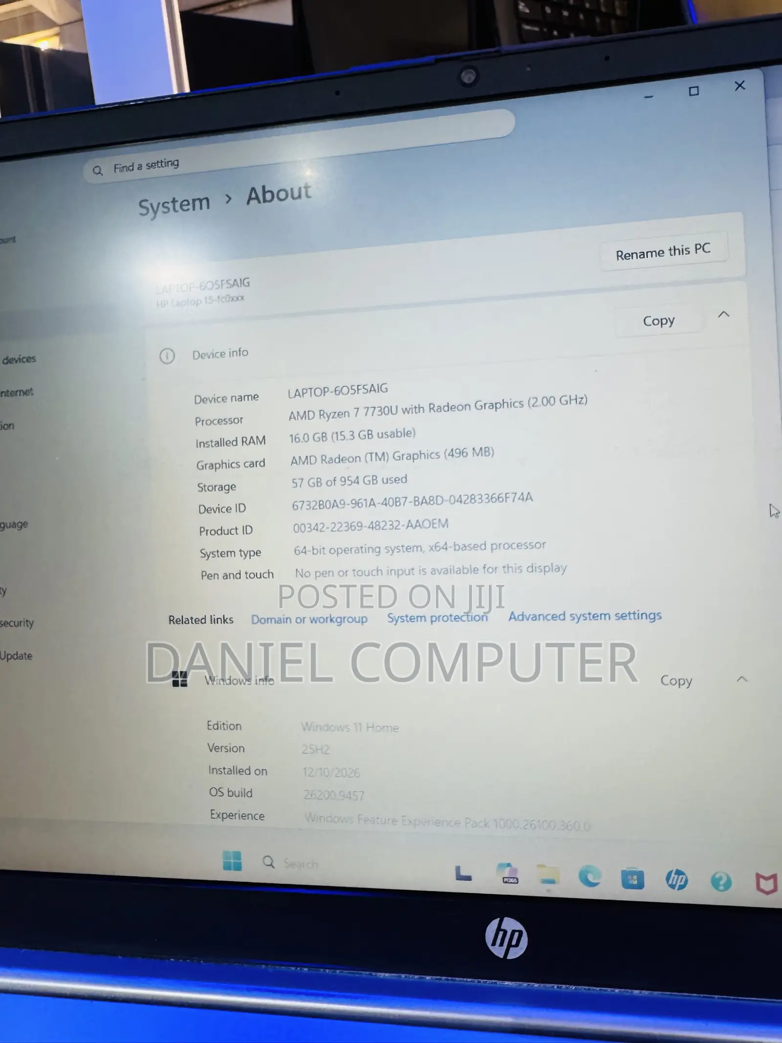 Laptop HP 15 16GB AMD Ryzen 7 SSD 1T