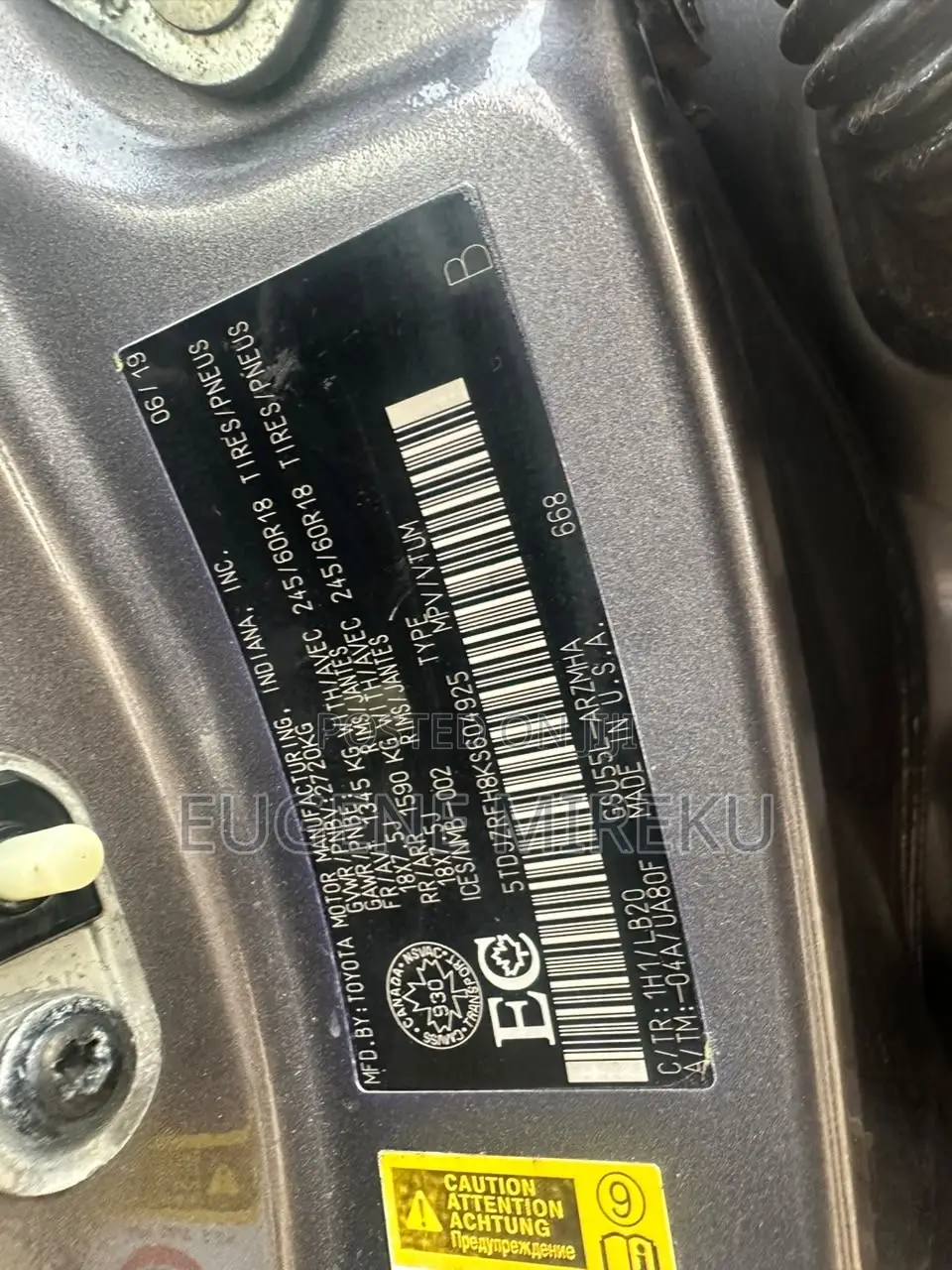 Toyota Highlander 2019 Gray