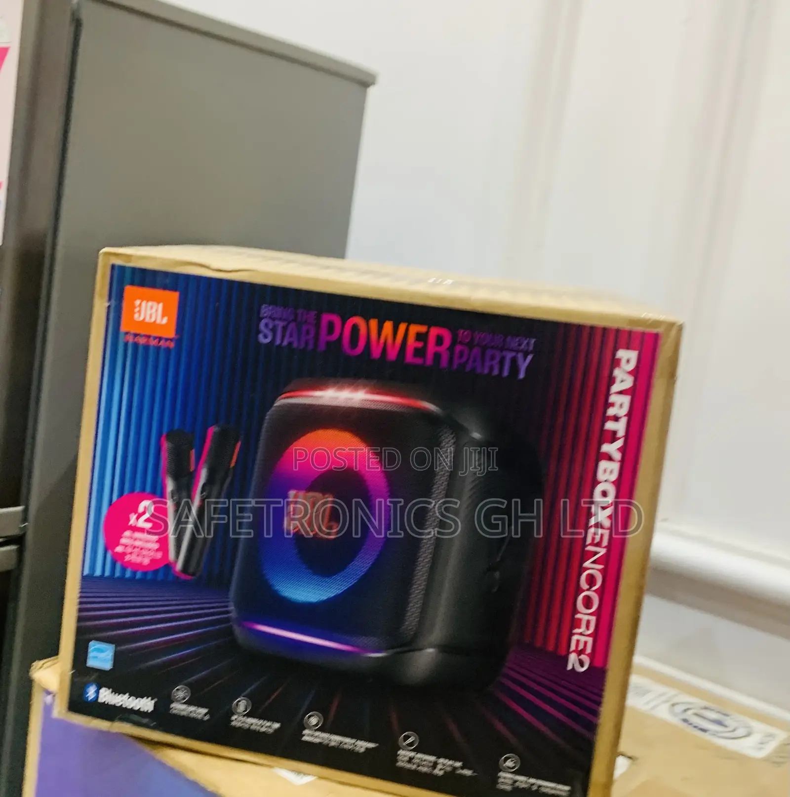 Recommend Black (Encore 2) JBL Partybox Speaker With 2 Mics