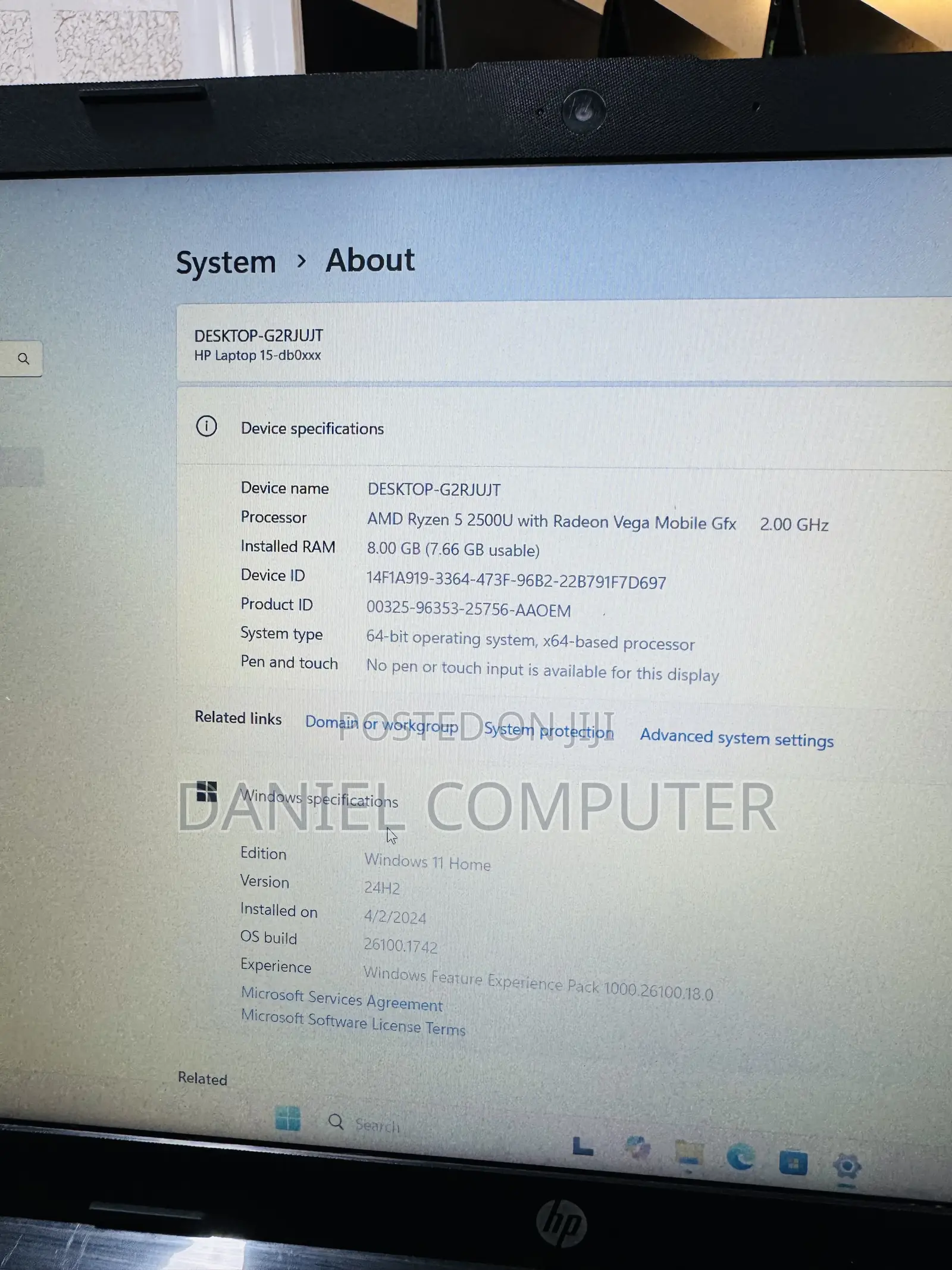 Laptop HP 15 8GB AMD Ryzen 5 HDD+SSD 128GB