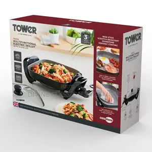 Tower Multifunctional Electric Fry Pan With Glass Lid (1500w)