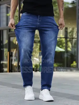 Europe Standard Slim Fit Hard Jeans - Blue