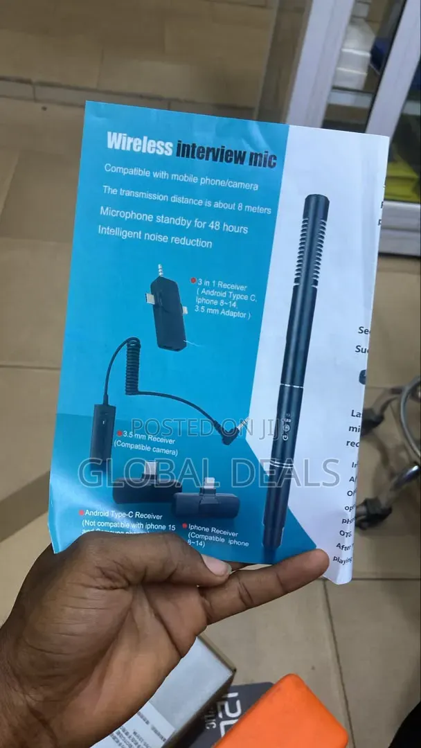 Professional Interview Shotgun Microphone Kit. 2in1 Boom Mic