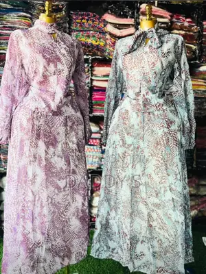 Ladies Long Sleeve Snake Print Dress With Bow Tie Neck - Maxi Dress