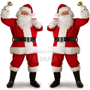 Santa Claus Costume Full Set Extra Large Velvet