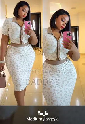 Leopard Print 2-Piece Set - Polo Top & Skirt