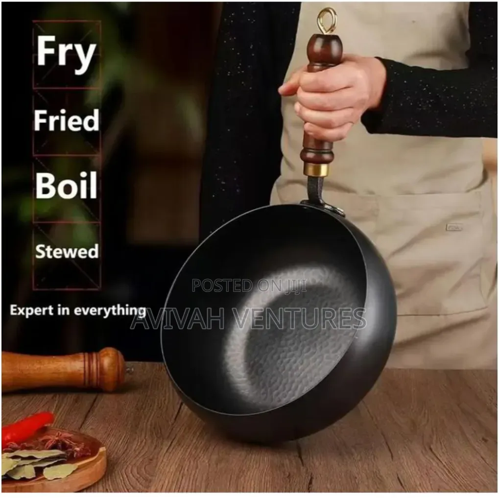 Big Belly Pot/Wok With Wooden Handle