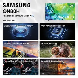 Samsung QN80H (2026 Model) 100" 4K HDR Smart Quantum Dot Mini-Led TV