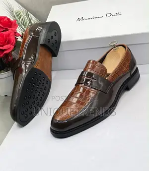 Classic Massimo Dutti Leather Penny Loafers