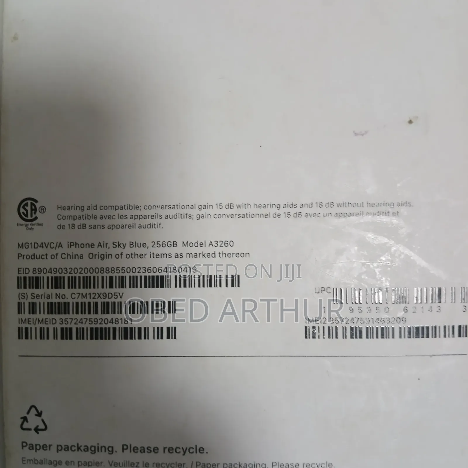 Apple iPhone Air 256 GB White