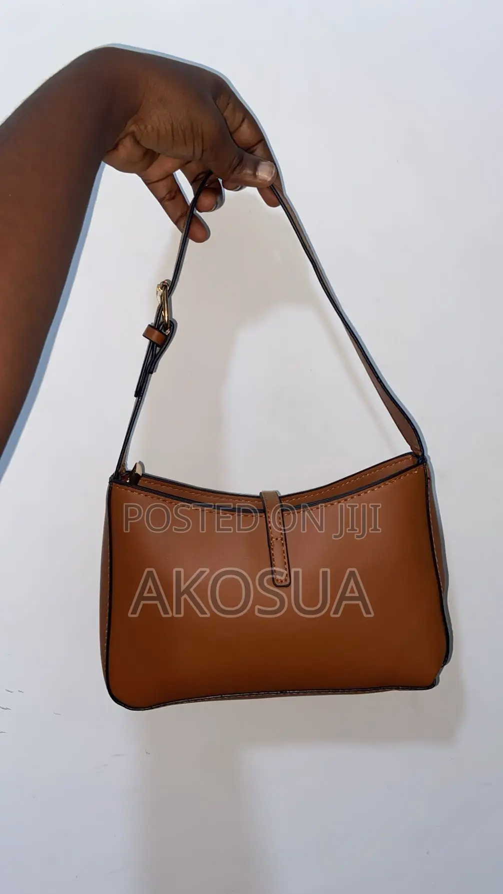 Brown Quilted Shoulder Bag With Gold Chain - Designer Inspired