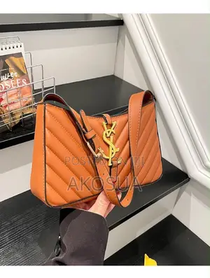 Brown Quilted Shoulder Bag With Gold Chain - Designer Inspired