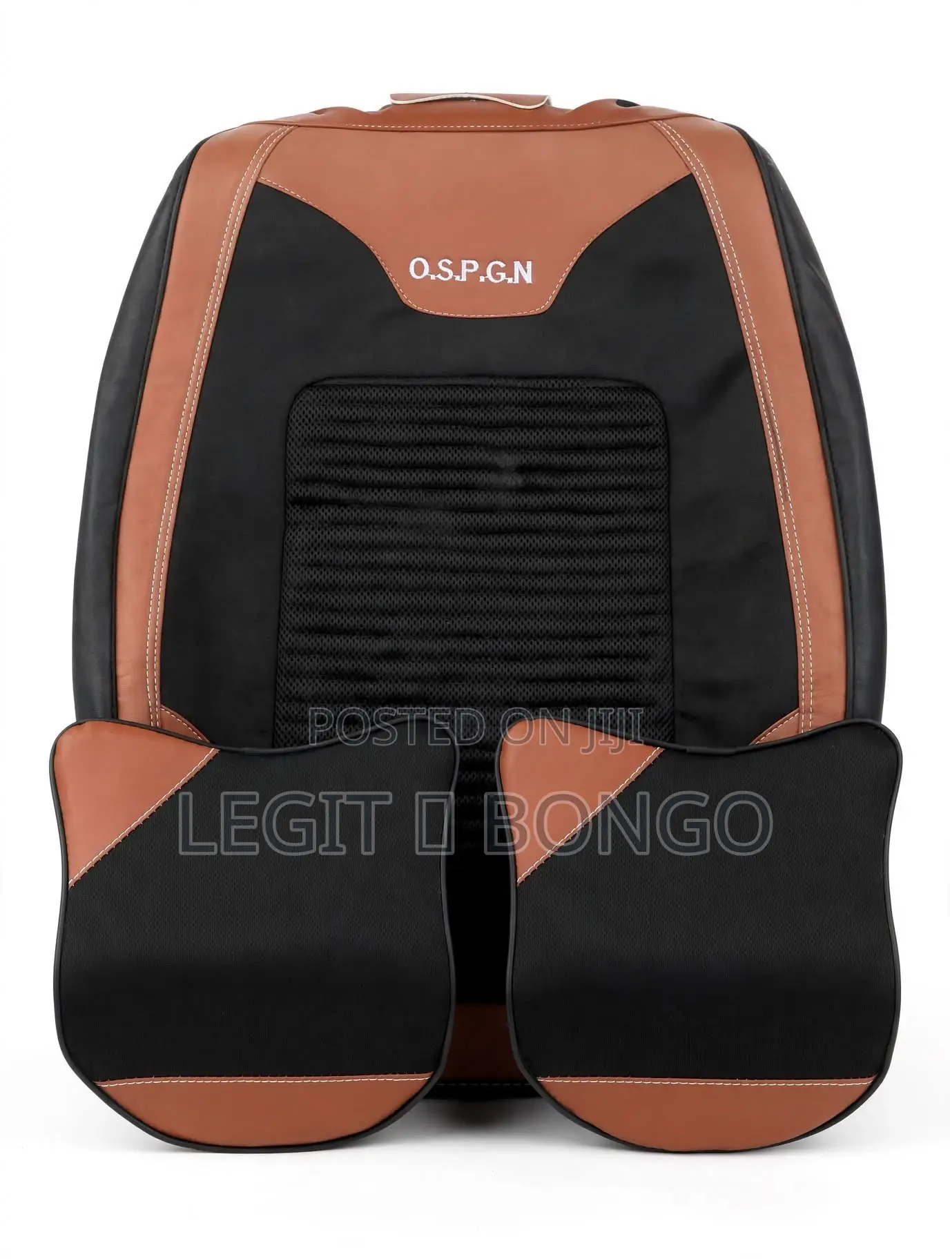 Brown & Black O.S.P.G.N Premium Leather Seat Covers