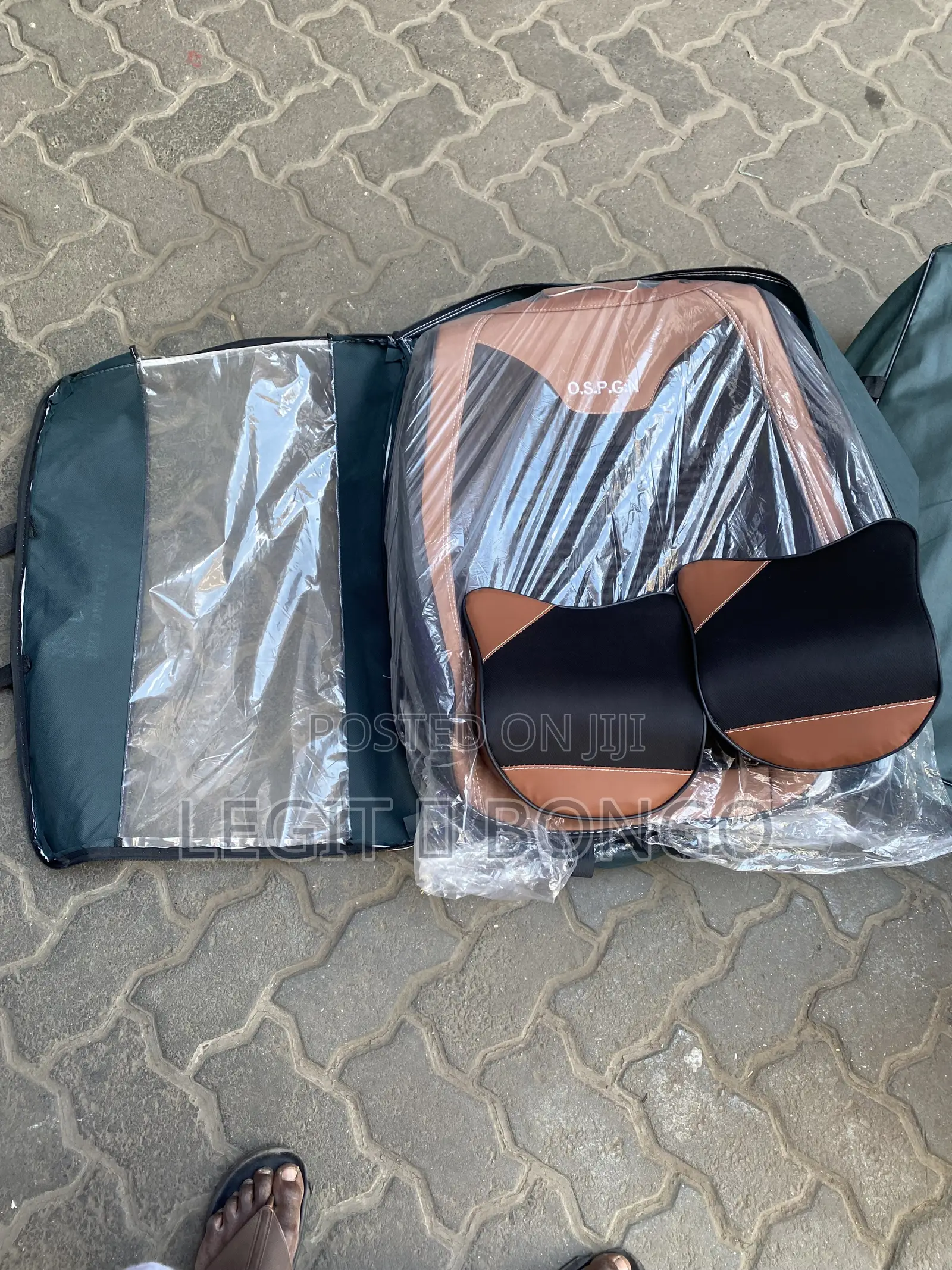 Brown & Black O.S.P.G.N Premium Leather Seat Covers