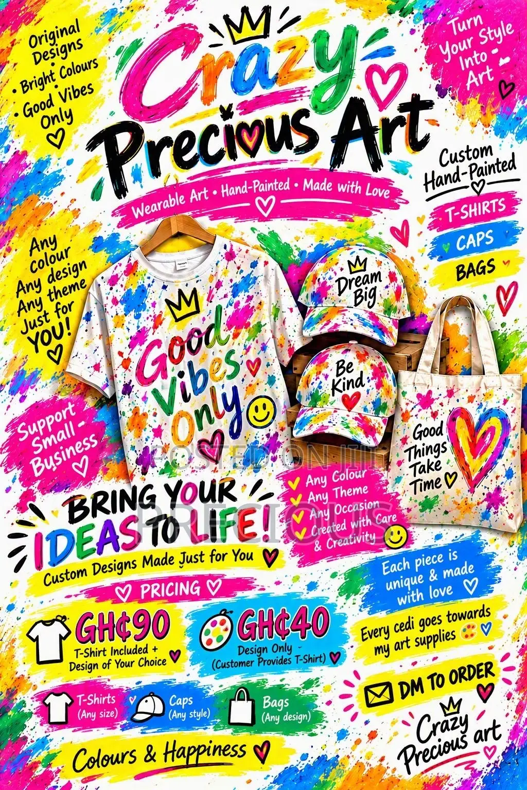 Custom Hand-Painted T-Shirts - Any Design