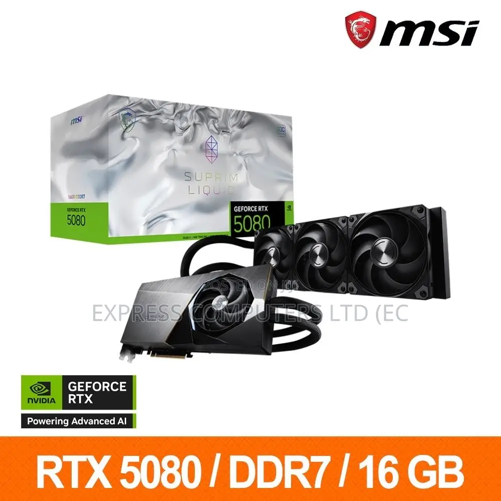 Msi Gaming RTX 5080 16GB SUPRIM Liquid SOC Graphics Card (16GB GDDR7