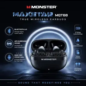 Monster MAXSTAR MQT68 Bluetooth 6.0 Sport IPX4 Waterproof Headphone