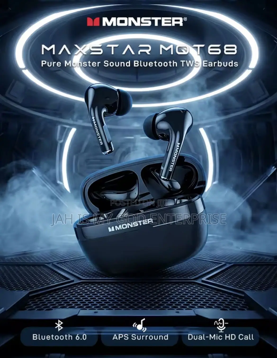 Monster MAXSTAR MQT68 Bluetooth 6.0 Sport IPX4 Waterproof Headphone
