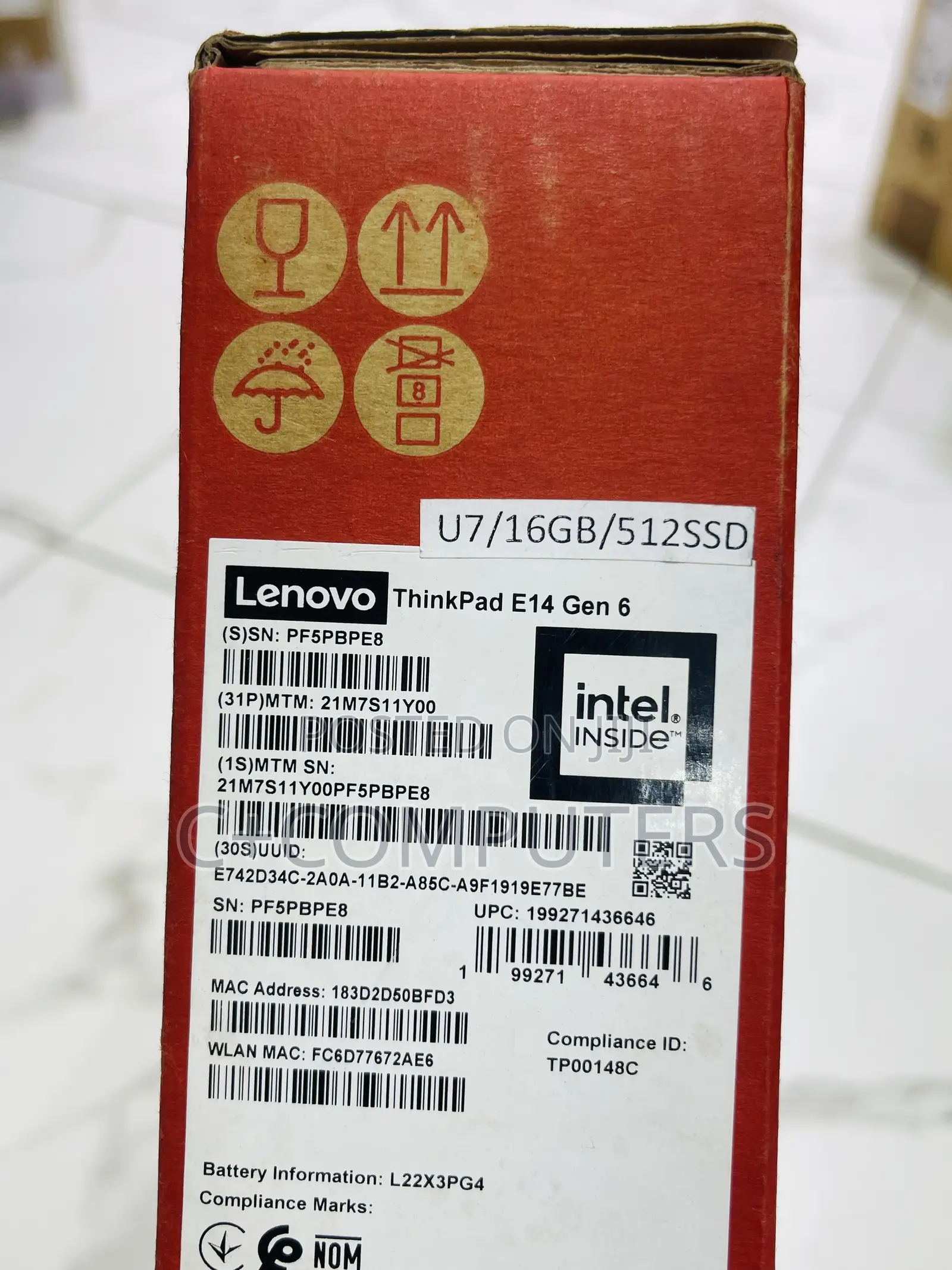 New Laptop Lenovo ThinkPad E14 Gen 6 16GB Intel Core Ultra 7 SSD 512GB
