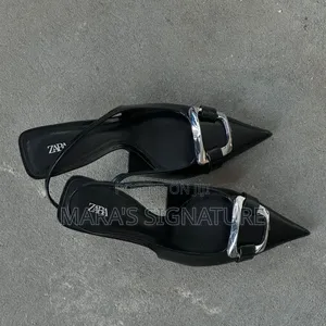 Zara Slingback Pointed Tie Buckle Heel