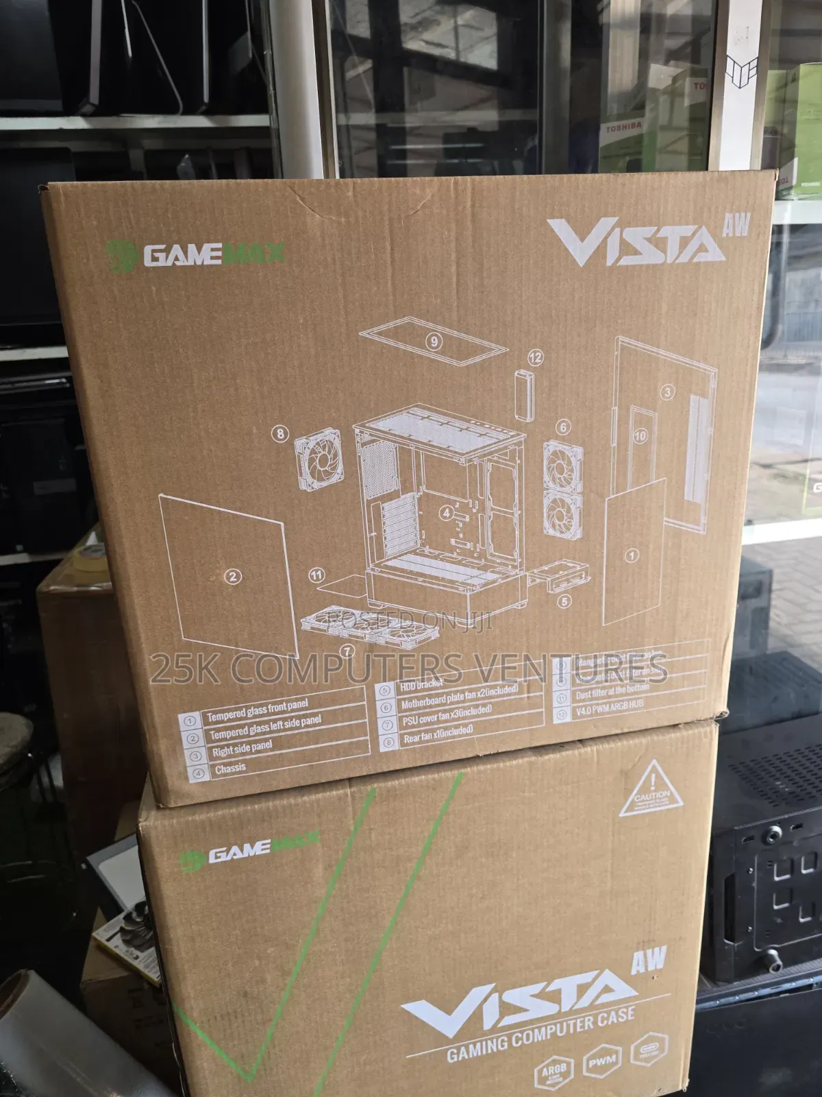 GameMax Vista White Dual Tempered Glass Panelling ATX PC