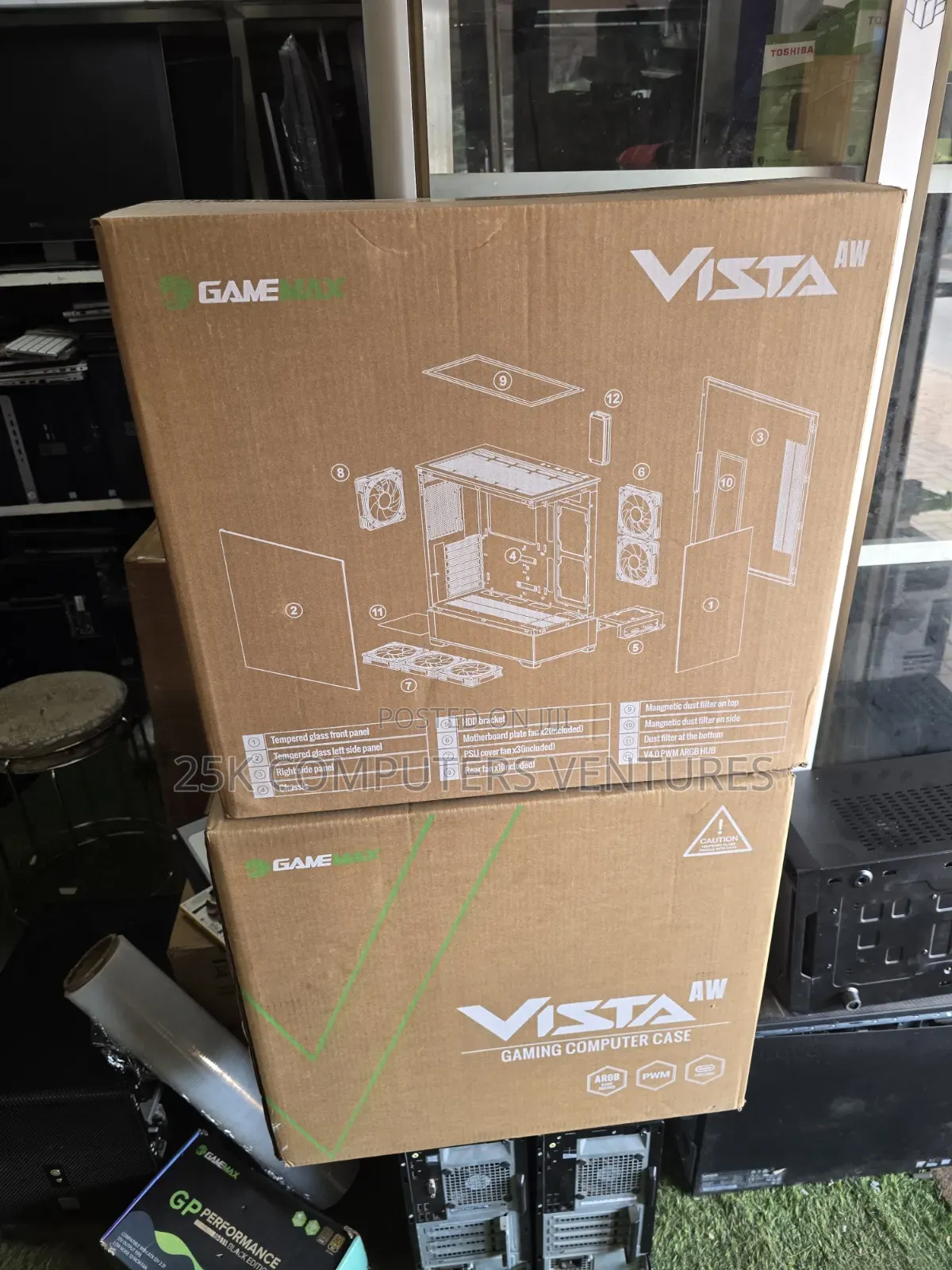 GameMax Vista White Dual Tempered Glass Panelling ATX PC